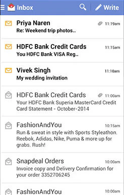 screenshot of Rediffmail Pro